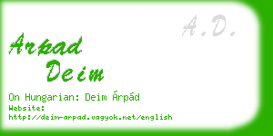 arpad deim business card