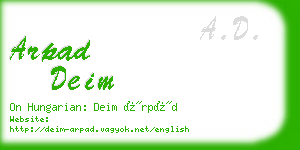 arpad deim business card